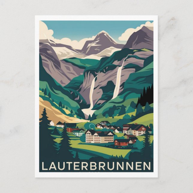 Lauterbrunnen Schweiz Reisen Postkarte (Vorderseite)