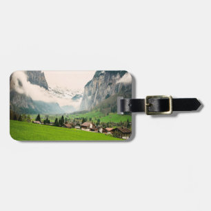 Lauterbrunnen Schweiz stilisiert Gepäckanhänger