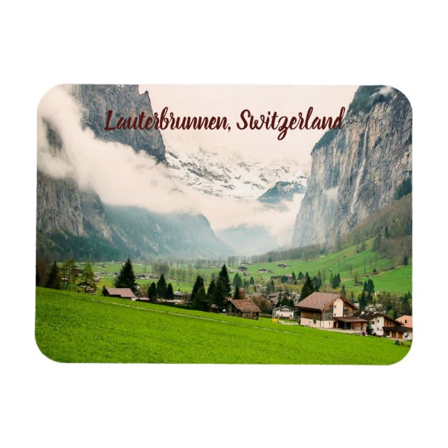 Lauterbrunnen Schweiz stilisiert Magnet (Horizontal)