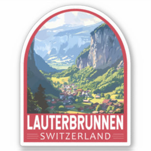 Lauterbrunnen Schweiz Tourismus Vintag Aufkleber