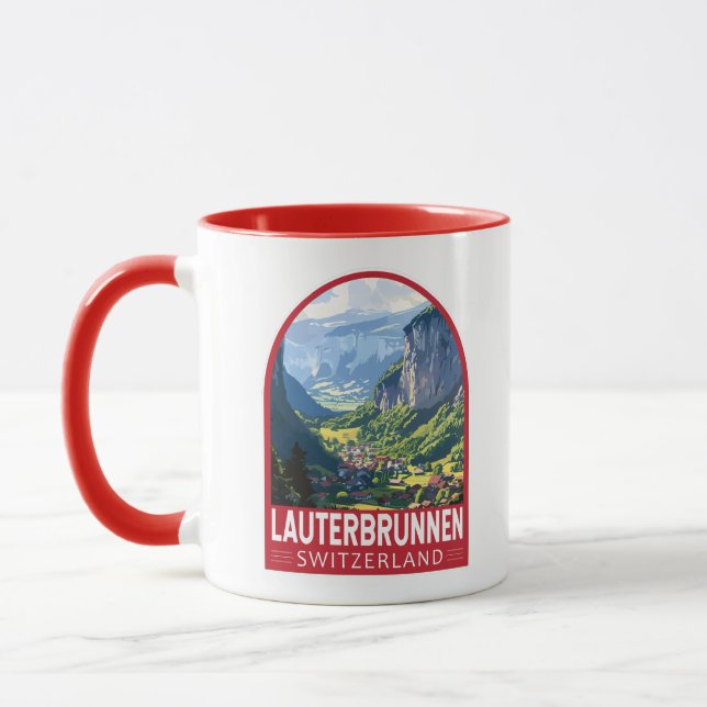 Lauterbrunnen Schweiz Tourismus Vintag Tasse (Links)