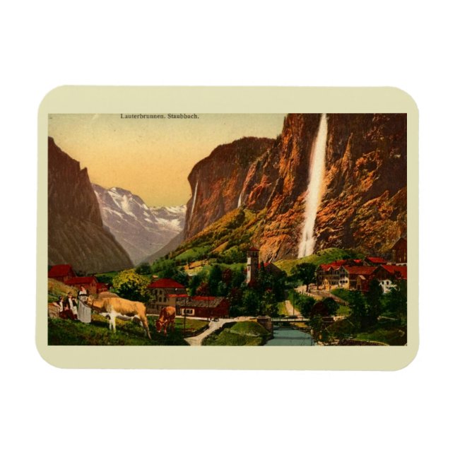 Lauterbrunnen Staubbach Wasserfall Schweiz Magnet (Horizontal)