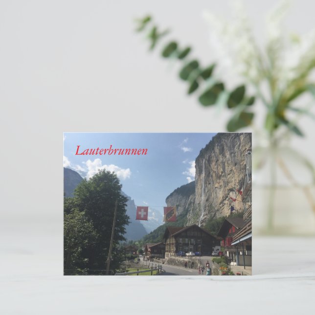 Lauterbrunnen Tal, Schweiz Postkarte (Stehend Vorderseite)