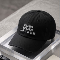 Lautere Typografie Bestickte Schwarze Dad-Mütze
