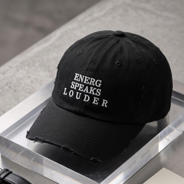 Lautere Typografie Bestickte Schwarze Dad-Mütze Baseballkappe (Von Creator hochgeladen)