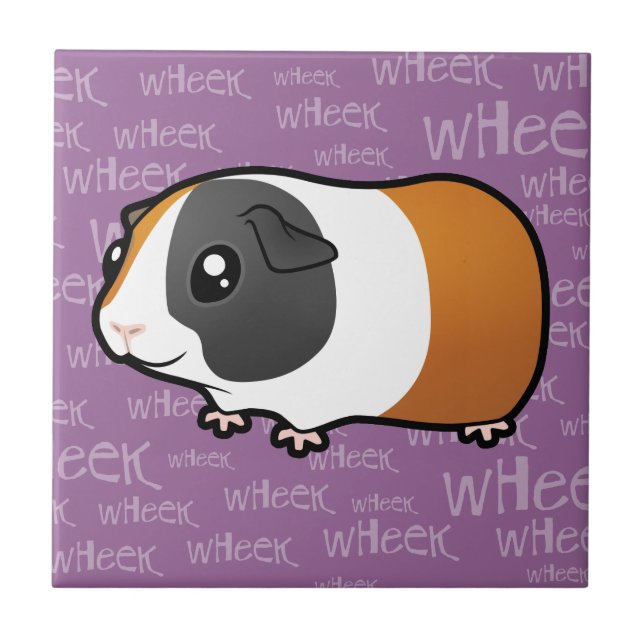 Lautes Meerschweinchen (glattes Haar) Fliese (Vorderseite)