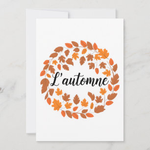 L'automne, Autumn French Illustration, Fall Season Feiertagskarte