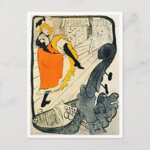 Lautrec: Jane Avril beim Tanzen des Can-Can Postkarte