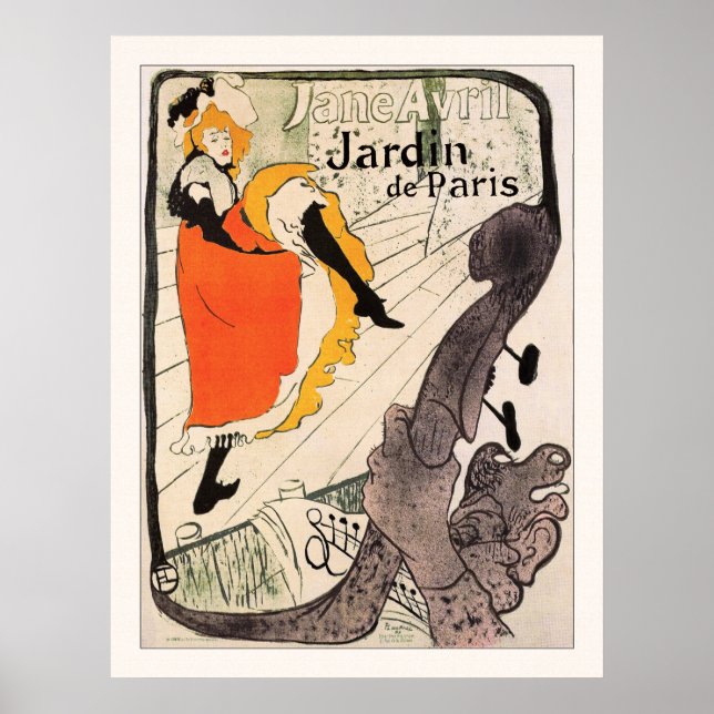 Lautrec: Jane Avril, Jardin de Paris Poster (Vorne)
