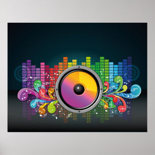 Lautsprecher-258175 FARBIGE RETRO RAINBOW-LAUTSPRE Poster