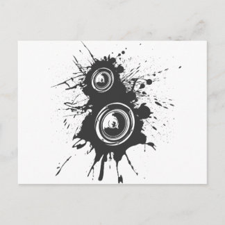 Lautsprecher Graffiti - DJ Music Disk Jockey Audio Postkarte