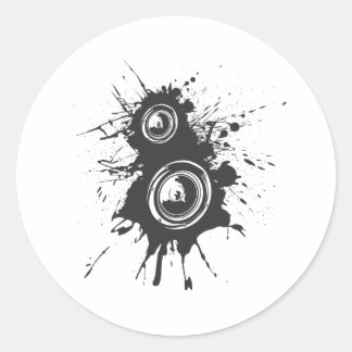 Lautsprecher Graffiti - DJ Music Disk Jockey Audio Runder Aufkleber