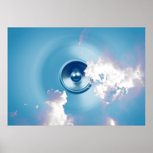 Lautsprecher im Himmelsposter drehen Poster (Vorne)