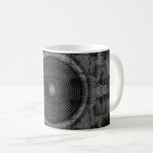 Lautsprecher mit Schwarzweiß-Musik Kaffeetasse