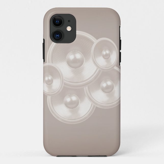 Lautsprecher mit weißer Retromusik Case-Mate iPhone Hülle (Rückseite)