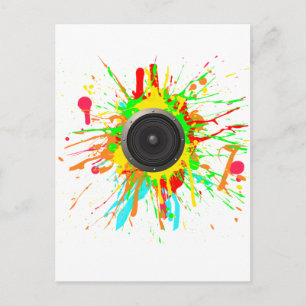 Lautsprecher Spritzer - DJ Music Disk Jockey Audio Postkarte