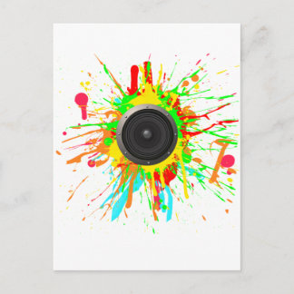 Lautsprecher Spritzer - DJ Music Disk Jockey Audio Postkarte
