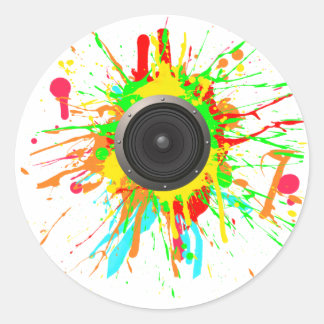 Lautsprecher-Spritzer - DJ-Musik-Disc-Jockey-Audio Runder Aufkleber