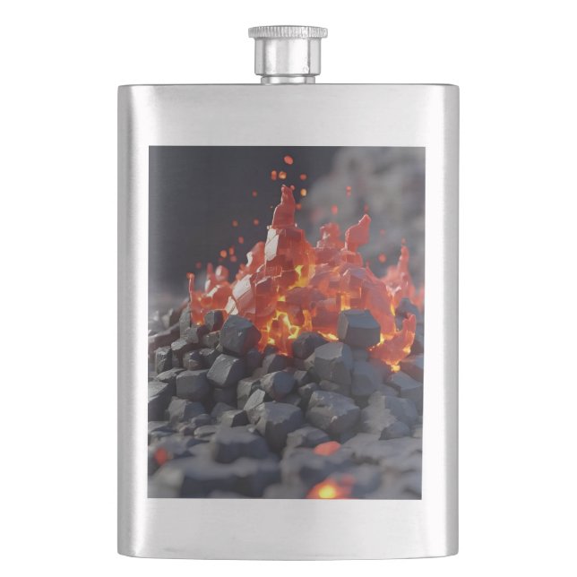 Lava-Blöcke Flachmann (Vorderseite)