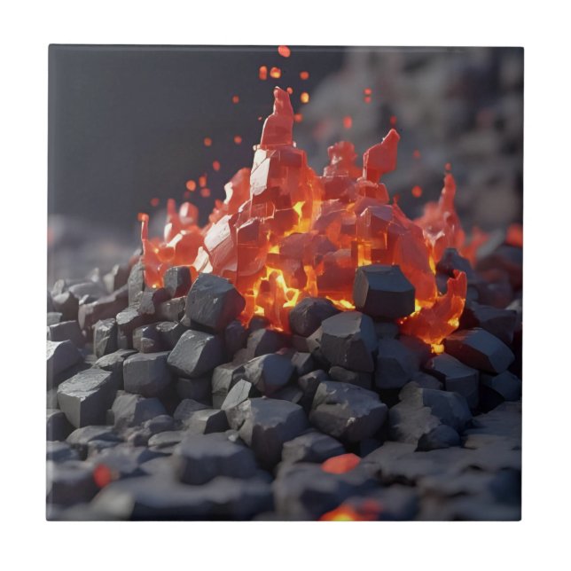 Lava-Blöcke Fliese (Vorderseite)