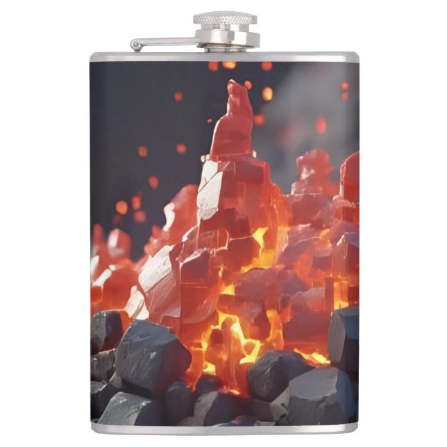 Lava Blocks Flachmann (Vorderseite)