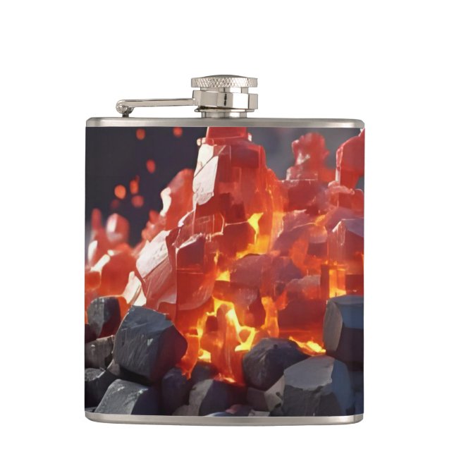 Lava Blocks Flachmann (Vorderseite)