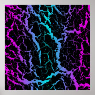 Lava (Cracks) - rosa/Cyan Poster