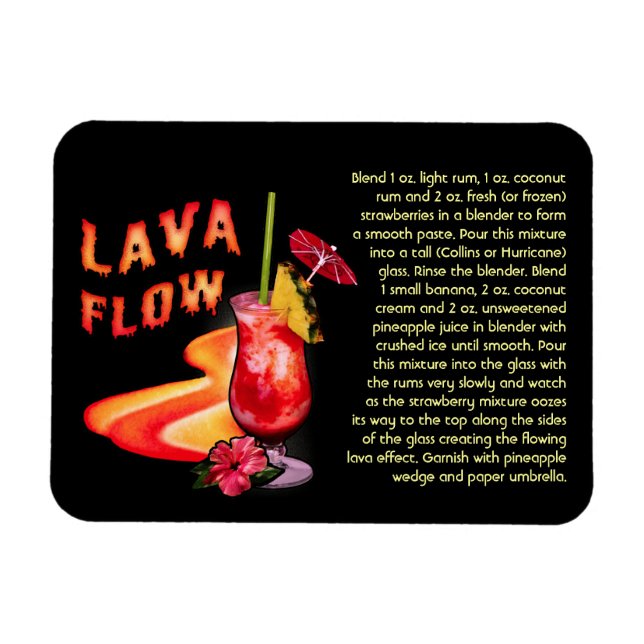 Lava Flow Rezept Magnet (Horizontal)