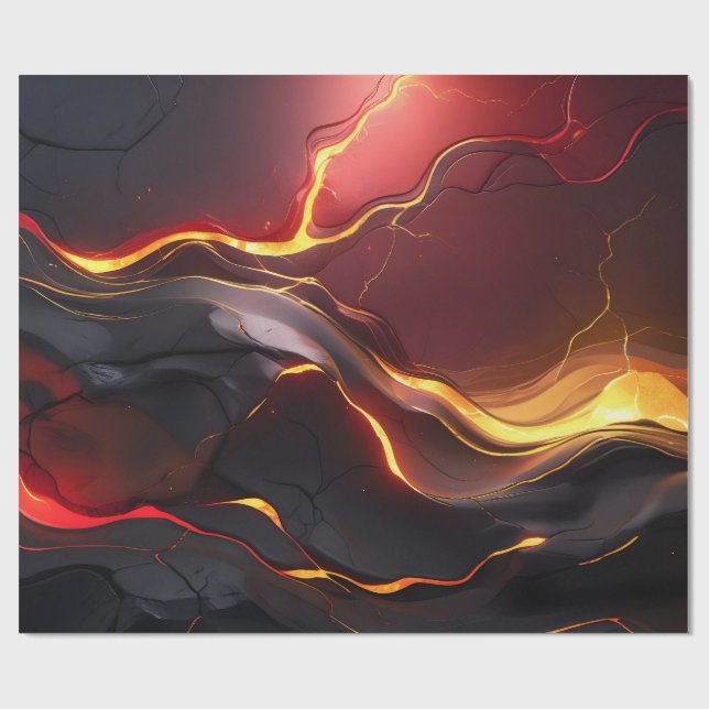 Lava Flow Volcanic Geschenkpapier (Flach)