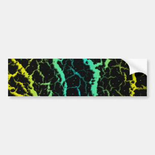 Lava, gecrackt - Gelb/Cyan Autoaufkleber
