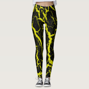 Lava, gecrackt - Gelb Leggings