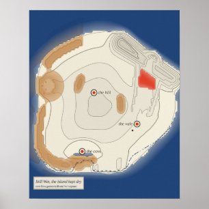 Lava-gekühlte Küste, Tintenkarte einer trockenen I Poster