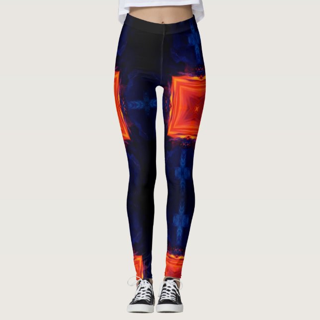 Lava Gestein moderne geometrische abstrakte Leggin Leggings (Vorderseite)