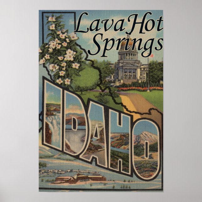 Lava Hot Springs, Idaho - Große Letter Scenes Poster (Vorne)