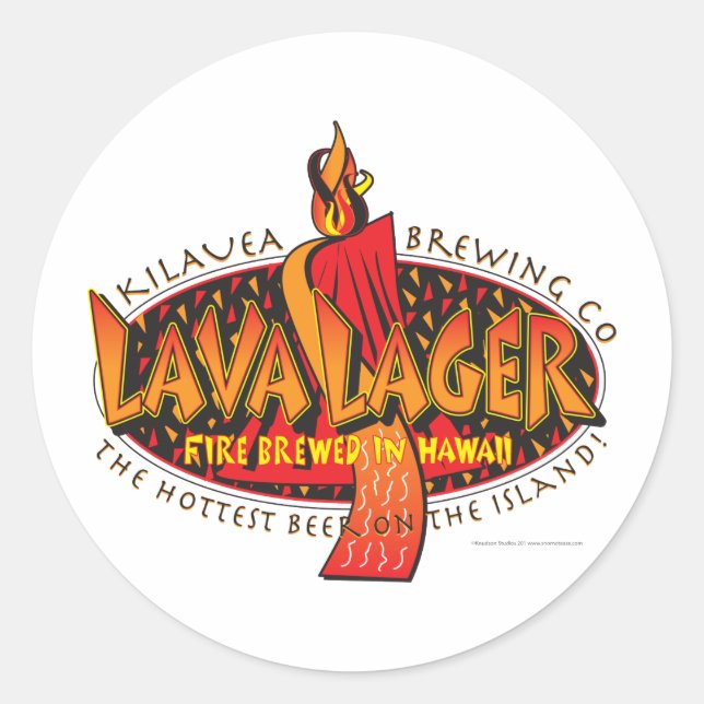 Lava Lager Hawaiian Ber Runder Aufkleber (Vorderseite)