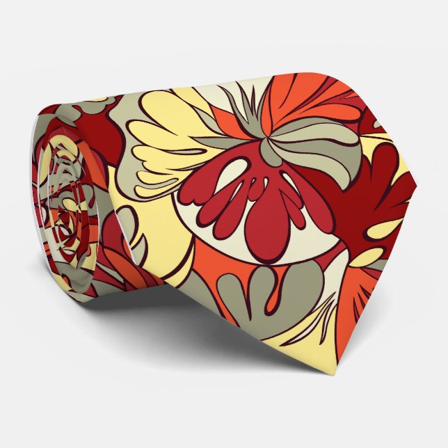 Lava-Lampe Retro Single-Mit Blumenside gedruckt Krawatte (Gerollt)