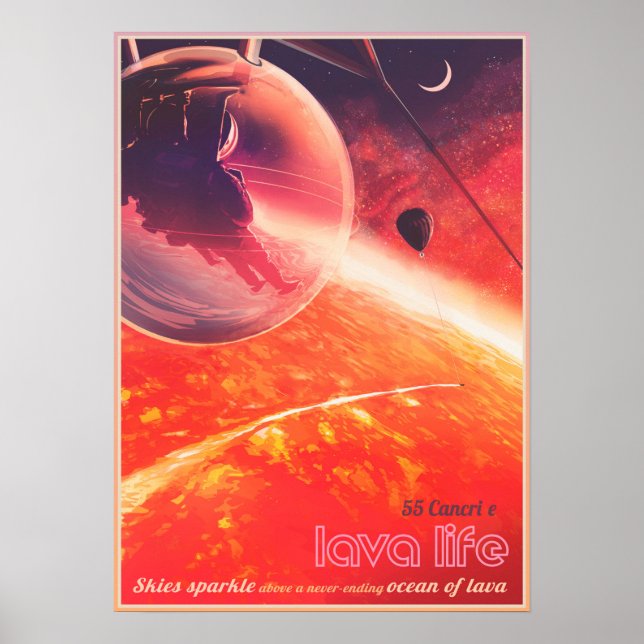 LAVA LIFE auf Planet 55 Cancri e NASA JPL Space Poster (Vorne)