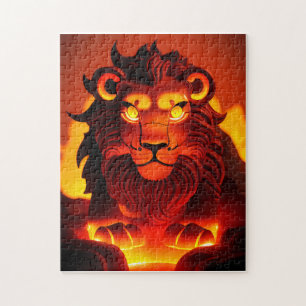Lava Lion mit leuchtenden Augen Puzzle