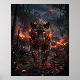 Lava Panther Vulkan Dschungel Poster