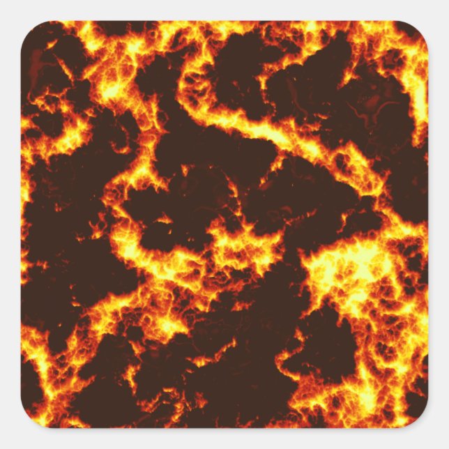 Lava Quadratischer Aufkleber (Vorderseite)