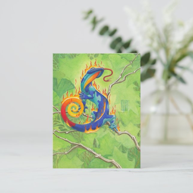 Lava Salamander Postkarte (Stehend Vorderseite)