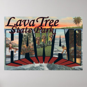 Lava Tree Staat Park, Hawaii Poster