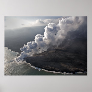Lava trifft das Meer - Hawaii Poster