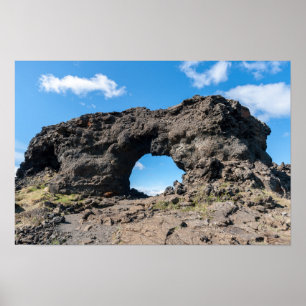 Lava window at Dimmuborgir, Myvatn area - Iceland Poster