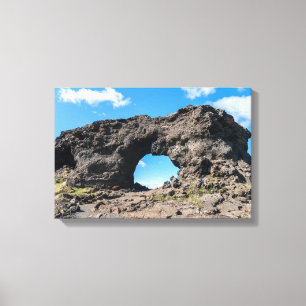 Lavafenster bei Dimmuborgir, Gebiet Myvatn - Islan Leinwanddruck