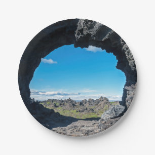 Lavafenster bei Dimmuborgir, Gebiet Myvatn - Islan Pappteller