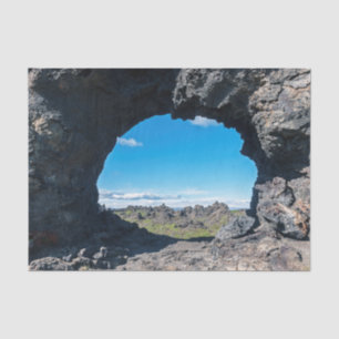 Lavafenster bei Dimmuborgir, Gebiet Myvatn - Islan Seidenpapier
