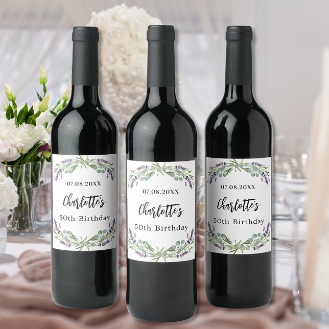 Lavaflorale zum Geburtstag Weinetikett (Von Creator hochgeladen)