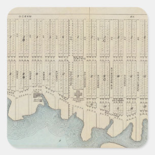 Lavallette City by Sea, Squan Beach, NJ Quadratischer Aufkleber