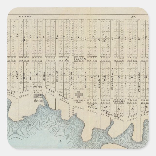 Lavallette City by Sea, Squan Beach, NJ Quadratischer Aufkleber (Vorderseite)